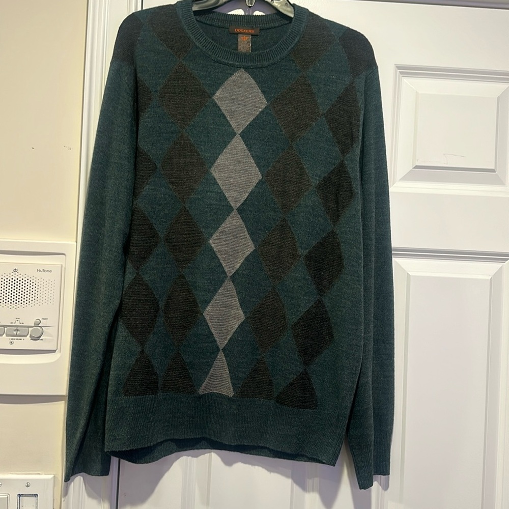 Men’s Dockers Checkered Long Sleeve Dress Sweater